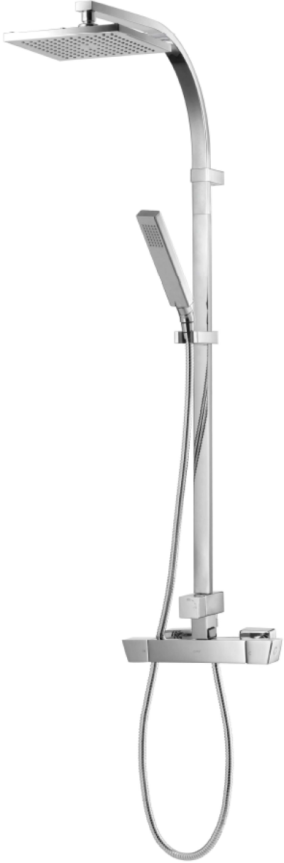 CT2134W ก๊อกผสมยืนอาบน้ำพร้อมฝักบัวสายอ่อน 1 ฟังก์ชั่นและฝักบัวก้านแข็ง 8"x8"