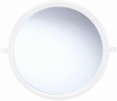 PM92 กระจกกรอบพลาสติก ทรงกลม สีขาว