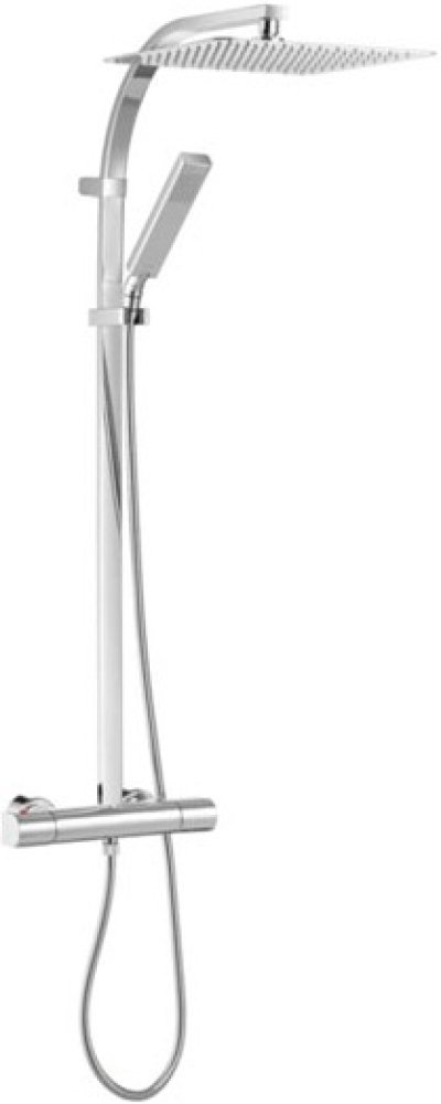 CT2042W ก๊อกผสมยืนอาบน้ำพร้อมวาล์วควบคุม, ฝักบัวก้านแข็งและฝักบัวสายอ่อน รุ่น SQUARE