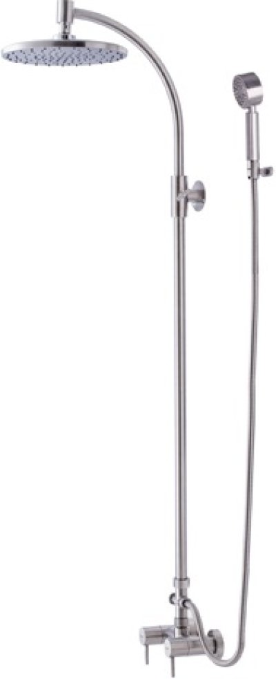 WS-8071S ชุดฝักบัวอาบน้ำแบบผสม ปรับระดับได้ พร้อมตัวปรับทางน้ำ คอ S (หัวฝักบัว 10 นิ้ว)