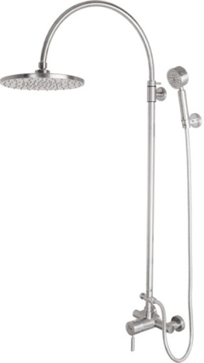 WS-8072J ชุดฝักบัวอาบน้ำ แบบผสม ปรับระดับได้ พร้อมตัวปรับทางน้ำ คอ J (หัวฝักบัว 10 นิ้ว)