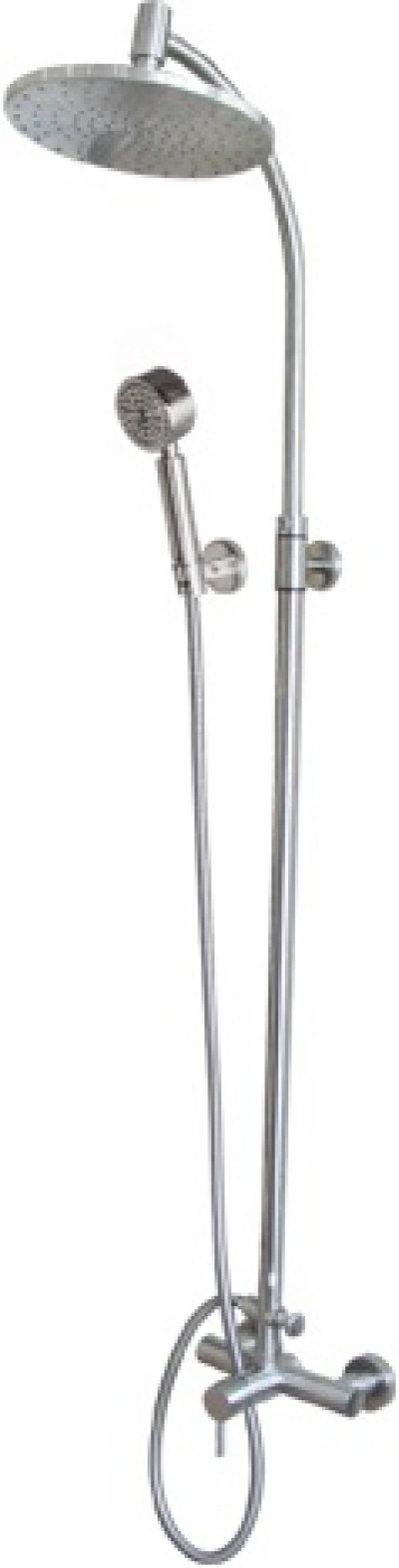 WS-8072S ชุดฝักบัวอาบน้ำแบบผสม คอ S ปรับระดับได้ หัวฝักบัว 10 นิ้ว