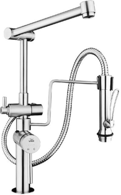 HFVSP-1001A9 ก๊อกเดี่ยวผสมอ่างซิงค์ปรับระดับตั้งพื้น รุ่น MARATHON