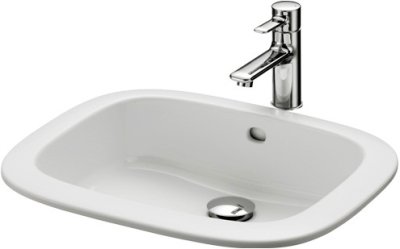 L763 อ่างล้างหน้า แบบฝังบนเคาน์เตอร์ รุ่น BASIC PLUS