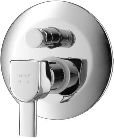 CT517A วาล์วผสมเปิด-ปิดน้ำแบบก้านโยก ชนิดฝังผนังแบบมี Divertor (ใช้กับCOTTO PROs) รุ่น ENRICO