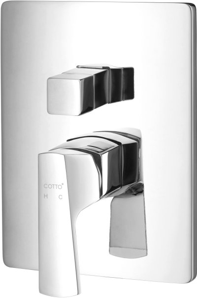 CT2207A วาล์วผสมเปิด-ปิดน้ำแบบก้านโยกชนิดฝังผนังแบบมีวาล์วเปลี่ยนทิศทางน้ำ รุ่น CUBIC