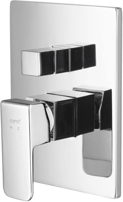 CT2194A วาล์วผสมเปิด-ปิดน้ำแบบก้านโยก พร้อมไดเวอร์เตอร์(ชนิดฝังผนัง) รุ่น SONATA