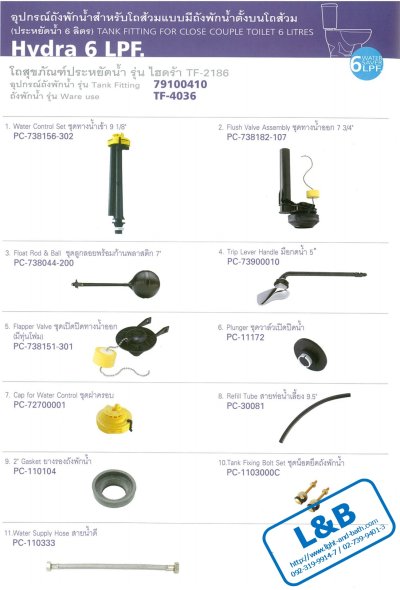 79100410P-NOC (CL5058G-8H) อุปกรณ์ประกอบถังพักน้ำ รุ่น HYDRA