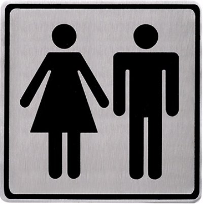 EM-003 ป้ายห้องน้ำชาย+หญิง ขนาด 125 x 125 มม.