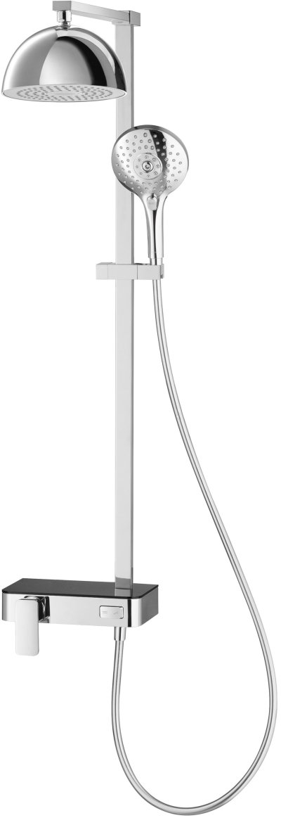 CT2242W ก๊อกผสมยืนอาบน้ำพร้อมฝักบัวสายอ่อน3 Fn.และฝักบัวก้านแข็งพร้อมลำโพงบลูทูธ รุ่น SWITCH PANEL