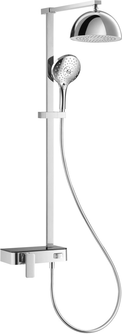 CT2242W ก๊อกผสมยืนอาบน้ำพร้อมฝักบัวสายอ่อน3 Fn.และฝักบัวก้านแข็งพร้อมลำโพงบลูทูธ รุ่น SWITCH PANEL