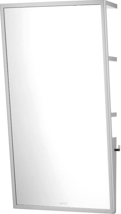 MZ901#BS กระจกเงามุม10องศาพร้อมชั้นวางของและตะขอแขวนผ้า (สีบรอนซ์เงิน)