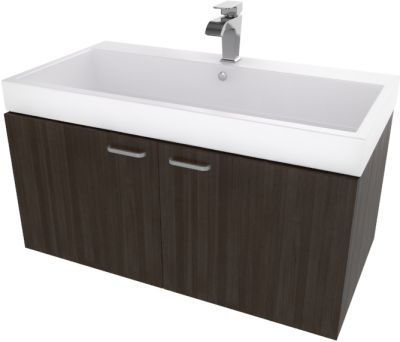 V0901 ตู้เก็บของใต้อ่างล้างหน้าแบบแขวนผนังสำหรับอ่าง ควอโด้90 C0900 สีCOPPER ESPRESSO