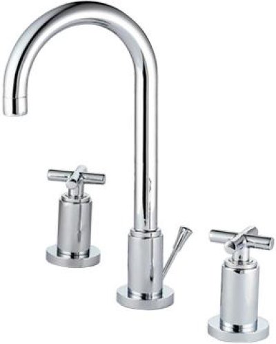 CT238YC16 ก๊อกผสมอ่างล้างหน้าทรงสูงเซ็นเตอร์ 8 นิ้ว พร้อมสะดืออ่างล้างหน้าแบบป๊อปอัพ รุ่น CROSS