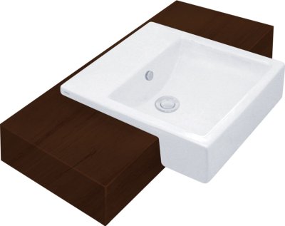 C02717 อ่างล้างหน้า แบบฝังครึ่งเคาน์เตอร์ รุ่น PAVIS