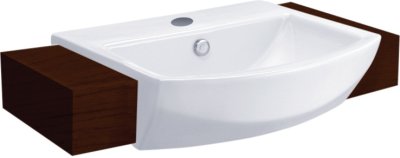 C02427 อ่างล้างหน้า แบบฝังครึ่งเคาน์เตอร์ รุ่น TETRAGON