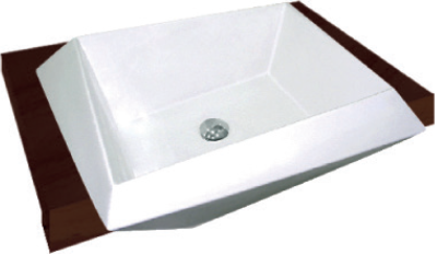 C02077 อ่างล้างหน้า แบบฝังครึ่งเคาน์เตอร์ รุ่น GLACIER