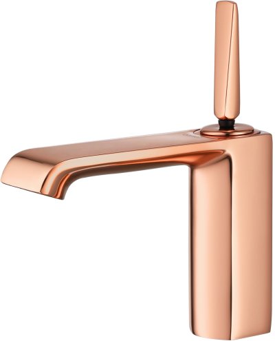 CT1181J#RG ก๊อกเดี่ยวอ่างล้างหน้าแบบจอยสติ๊ก พร้อมสะดือแบบกด (สีโรสโกลด์) รุ่น CUBIC