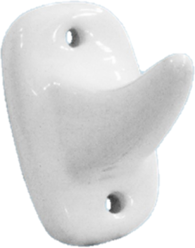 409-WT ขอแขวนผ้า เซรามิค 50x80 มม. 