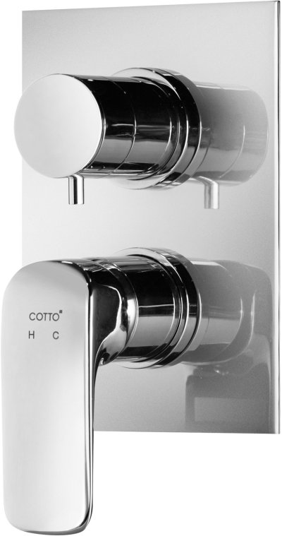 CT2244A วาล์วผสมเปิด-ปิดน้ำแบบก้านโยกชนิดฝังผนังพร้อมวาล์วเปลี่ยนทิศทางน้ำ(3 ทิศทาง) รุ่น SCIROCCO