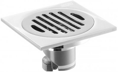 A-8205-N ตะแกรงกันกลิ่นทองเหลืองชุบนิเกิล สำหรับท่อพีวีซี 2 - 2.5 นิ้ว หน้าตะแกรง 4 นิ้ว