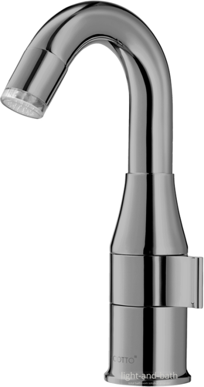 CT1213#BN(LED) ก๊อกเดี่ยวอ่างล้างหน้าพร้อมไฟ LED(สีแบล็กโครม) รุ่น VEGAS