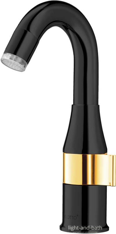 CT1213#BLGR(LED) ก๊อกเดี่ยวอ่างล้างหน้าพร้อมไฟ LED (สีดำ-ทอง) รุ่น VEGAS