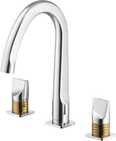 CT2282C46#CG ก๊อกผสมอ่างล้างหน้าเซ็นเตอร์ 8 (โครม - ทอง) รุ่น CRESCENT