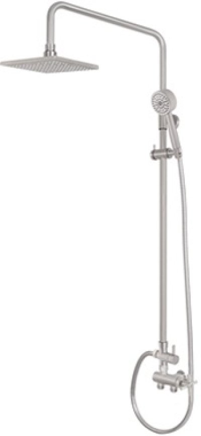 WS-8183S ชุดฝักบัวอาบน้ำ คอ L หัวฝักบัว 8 นิ้ว แบบสี่เหลี่ยม (ติดตั้งกับเครื่องทำน้ำอุ่นได้)