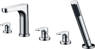 KF-44-215-50 ก๊อกผสมติดบนอ่างอาบน้ำแบบก้านโยก พร้อมฝักบัวสายอ่อนและที่สลับทางน้ำ