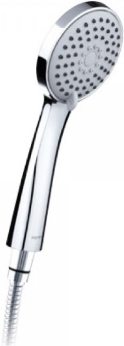 KS-09-213-50 ฝักบัวสายอ่อนสีโครเมี่ยม ปรับน้ำ 3 ระดับ ขนาด Ø 9.7 ซม. พร้อมสายโลหะและขอแขวน