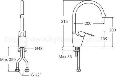 A-5623 ก๊อกผสมอ่างล้างจาน แบบติดขอบอ่าง รุ่น SEVA