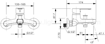  A-6511-200B ก๊อกผสมอ่างอาบน้ำ ไม่รวมชุดฝักบัวสายอ่อน รุ่น SEVA
