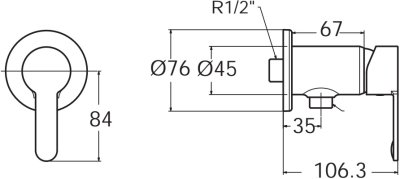 A-6526-10 ก๊อกเดี่ยวยืนอาบ รุ่น SEVA MONO