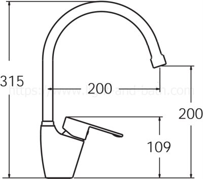 A-5623-10 ก๊อกน้ำเย็นอ่างล้างจาน แบบติดขอบอ่าง รุ่น SEVA MONO