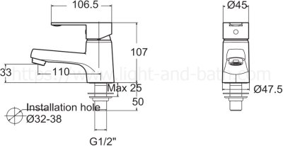 A-6501-10 ก๊อกเดี่ยวอ่างล้างหน้าน้ำเย็น รุ่น SEVA MONO