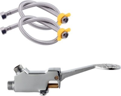 IM-100120-05 ก๊อกน้ำ แบบเท้าเหยียบ+สายน้ำดี สแตนเลส