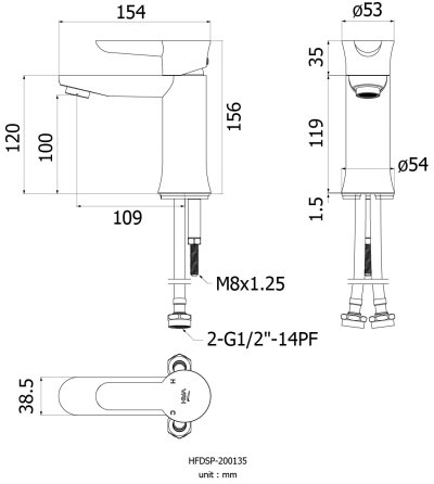 HFDSP-200135 ก๊อกผสมอ่างล้างหน้า รุ่น RIVIERA