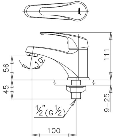 CT167D(HM) ก๊อกเดี่ยวอ่างล้างหน้าแบบก้านโยก รุ่น ARONA