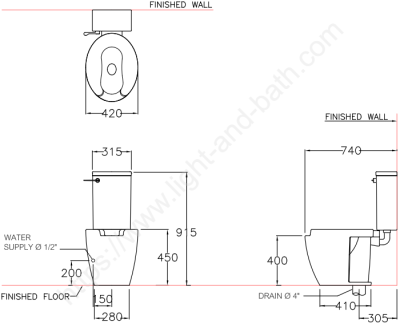SC6652 สุขภัณฑ์ แบบสองชิ้น 3.8 ลิตร รุ่น FORALL