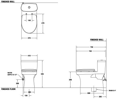 C1015 สุขภัณฑ์ แบบชิ้นเดียว 3/4.5 ลิตร รุ่น MACC