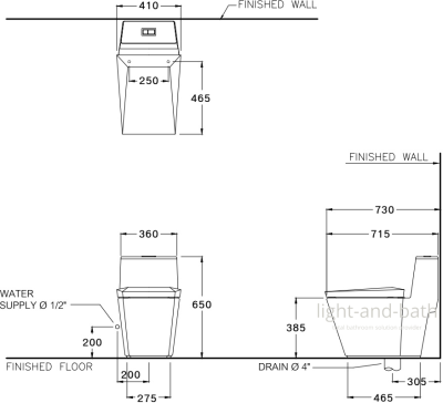 C102807 สุขภัณฑ์ แบบชิ้นเดียว 3/4.5 ลิตร รุ่น SKIVE