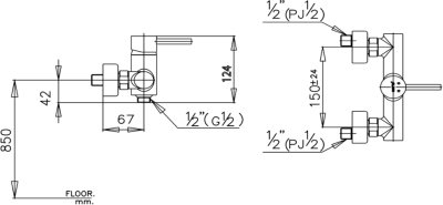 CT335A ก๊อกผสมยืนอาบน้ำแบบก้านโยก รุ่น ANTHONY
