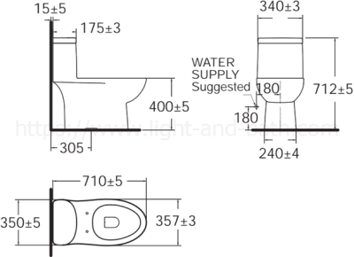 TF-2024MB3-WT-0 (CL20245-6DACTMB3) สุขภัณฑ์ แบบชิ้นเดียว 3/4.5 ลิตร รุ่น NEW CODIE II