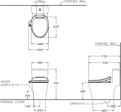 C110507(CV7) สุขภัณฑ์ แบบชิ้นเดียว 3/4.5 ลิตร รุ่น HAMONY