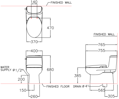 C1141(CN1) สุขภัณฑ์ แบบชิ้นเดียว 6 ลิตร รุ่น PRIZ
