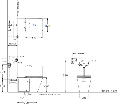 C124207BI สุขภัณฑ์ แบบฟลัชวาล์ว (นั่งราบ) รุ่น SIMPLY MODISH