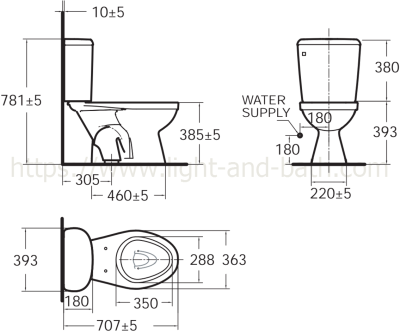 TF-2697SCW-WT-0 สุขภัณฑ์ แบบสองชิ้น 4.5 ลิตร รุ่น NEW WINPLUS