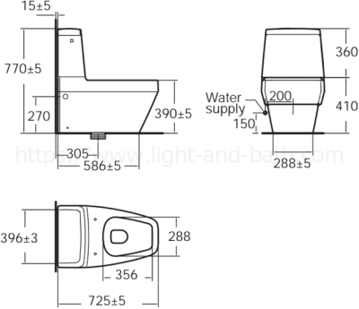 TF-2232SC-WT-0 (CL22325-6DACTCB) สุขภัณฑ์ แบบสองชิ้น 6 ลิตร รุ่น IDS CLEAR
