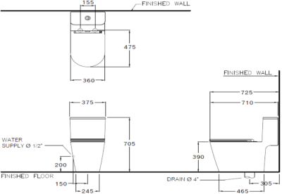 C103327 สุขภัณฑ์ แบบชิ้นเดียว 3/4.5 ลิตร รุ่น SIMPLY CONNECT
